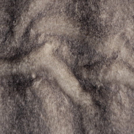 Plush Two-Tone Medium Pile Recycled Polyester Faux Fur - Ivory and Gray