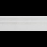 Nylon Elastic Trim with Satin Stripes and Ribbing Made in Italy - 1.625" - White