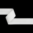 Nylon Elastic Trim with Satin Stripes and Ribbing Made in Italy - 1.625" - White