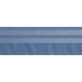 Nylon Elastic Trim with Satin Stripes and Ribbing Made in Italy - 1.625" - Country Blue