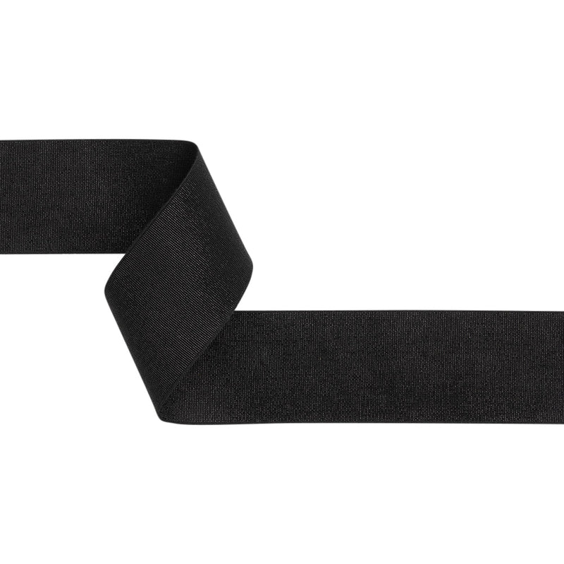 Metallic Elastic Trim Made in Italy - 2.125" - Black on Black