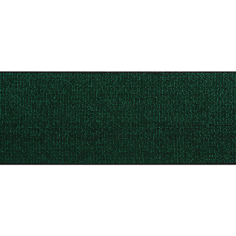 Metallic Elastic Trim Made in Italy - 2.125" - Kelly Green on Black