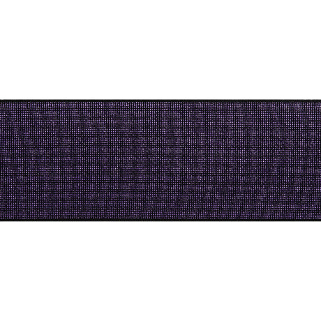 Metallic Elastic Trim Made in Italy - 2.125" - Purple on Black