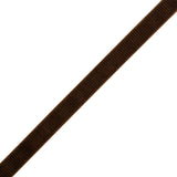 Grosgrain Ribbed Velvet Ribbon Trim Made in Italy - 0.375" - Brown
