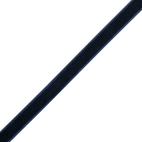 Grosgrain Ribbed Velvet Ribbon Trim Made in Italy - 0.375" - Navy
