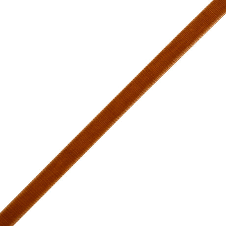 Grosgrain Ribbed Velvet Ribbon Trim Made in Italy - 0.375" - Rust