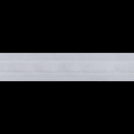 Velvet Stripe Woven Ribbon Trim Made in Italy - 0.75" - White
