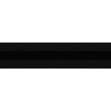 Velvet Stripe Woven Ribbon Trim Made in Italy - 0.75" - Black