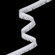 Cotton Grosgrain Ribbon with Fringe Made in Italy - 0.875" - White