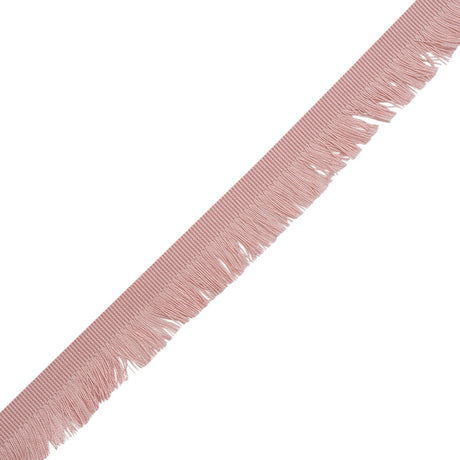 Cotton Grosgrain Ribbon with Fringe Made in Italy - 0.875" - Pink