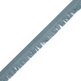 Cotton Grosgrain Ribbon with Fringe Made in Italy - 0.875" - Light Blue