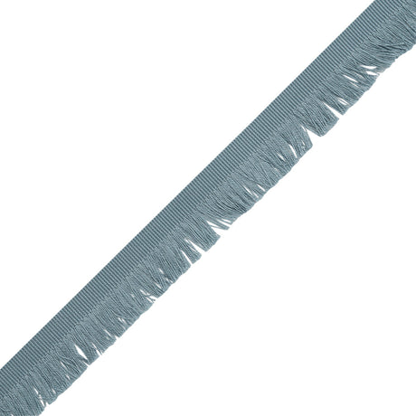 Cotton Grosgrain Ribbon with Fringe Made in Italy - 0.875" - Light Blue