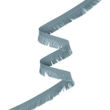 Cotton Grosgrain Ribbon with Fringe Made in Italy - 0.875" - Light Blue