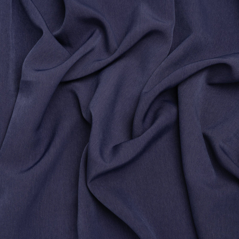 Polyester Peachskin - Denim Blue - Deadstock