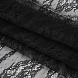 Raschel Lace with Finished Edges - Black Floral Lozenges - Deadstock