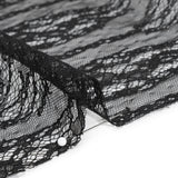 Raschel Lace with Finished Edges - Black Floral Lozenges - Deadstock