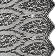 Raschel Lace with Finished Edges - Black Floral Lozenges - Deadstock