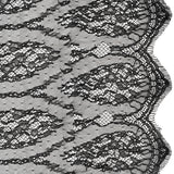 Raschel Lace with Finished Edges - Black Floral Lozenges - Deadstock