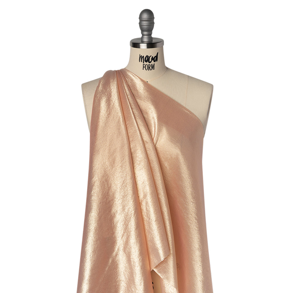 Metallic Silk Lame - Pink and Gold - Deadstock