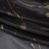 Metallic Silk Lame - Black, Silver and Gold Classical Swirls - Deadstock