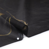 Metallic Silk Lame - Black, Silver and Gold Classical Swirls - Deadstock