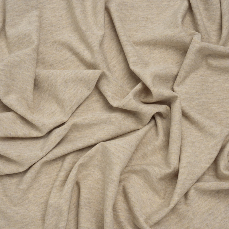 Stretch Rayon Jersey - Oatmeal Heathered - Deadstock
