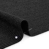 Polyester and Rayon Textured Double Knit - Black and Charcoal Ribbed Stripes - Deadstock