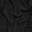 Polyester and Rayon Textured Double Knit - Black and Charcoal Ribbed Stripes - Deadstock