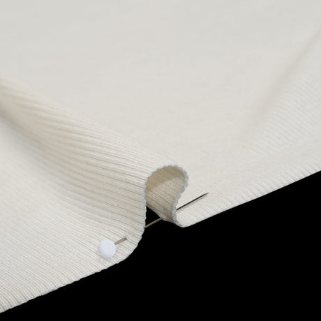 Stretch Rayon 2x2 Rib Knit - Natural - Deadstock