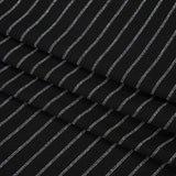 Stretch Rayon Jersey - Black and Metallic Silver Stripes - Deadstock