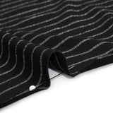 Stretch Rayon Jersey - Black and Metallic Silver Stripes - Deadstock