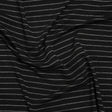 Stretch Rayon Jersey - Black and Metallic Silver Stripes - Deadstock