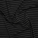 Stretch Rayon Jersey - Black and Metallic Silver Stripes - Deadstock