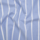 Cotton Oxford Shirting - Light Blue and White Wide Stripes - Designer Deadstock