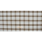 Cotton Oxford Shirting - Palest Aqua, Brown and Black Plaid - Designer Deadstock