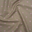 Cotton Oxford Shirting Print - Warm Gray, Baby Pink and White Medallions and Squares - Deadstock