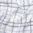 Cotton Jacquard Shirting - Charcoal, Pale Blue and White Wavy Lines Plaid - Deadstock