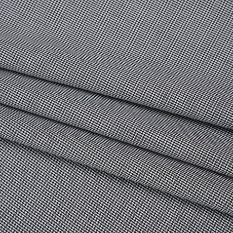 Cotton Twill Shirting - Black and White Tiny Houndstooth - Deadstock