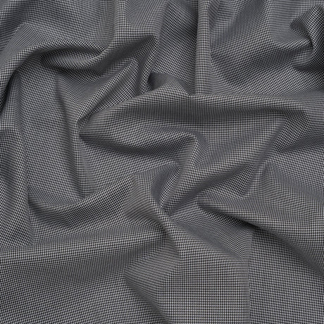 Cotton Twill Shirting - Black and White Tiny Houndstooth - Deadstock