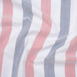 Cotton Oxford Shirting - Red, Midnight Blue and White Awning Stripes - Deadstock