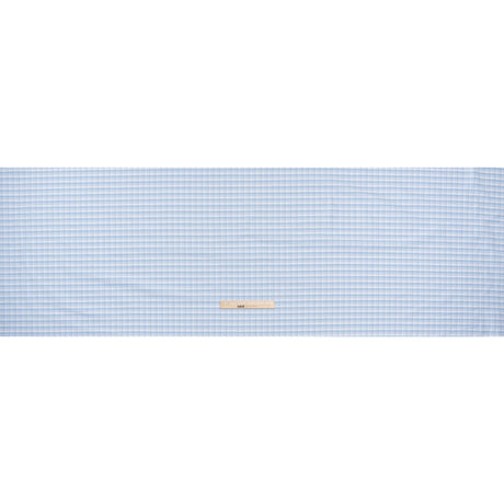 Cotton Oxford Shirting - Baby Blue and White Plaid - Deadstock