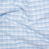 Cotton Oxford Shirting - Baby Blue and White Plaid - Deadstock