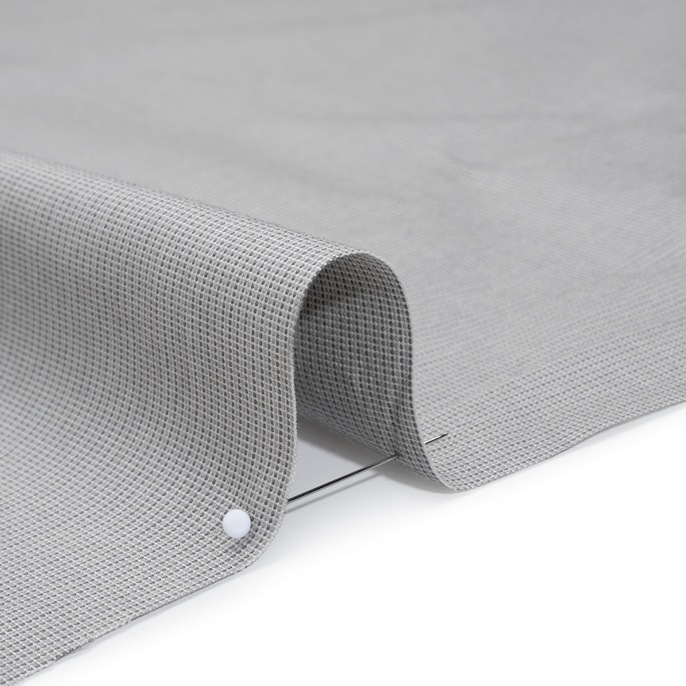Cotton Oxford Shirting - Gray and White Tiny Checks - Deadstock