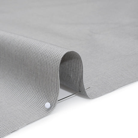 Cotton Oxford Shirting - Gray and White Tiny Checks - Deadstock