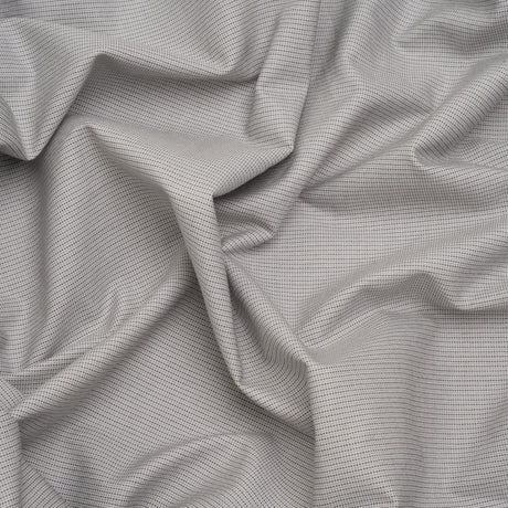 Cotton Oxford Shirting - Gray and White Tiny Checks - Deadstock