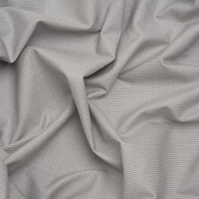 Cotton Oxford Shirting - Gray and White Tiny Checks - Deadstock