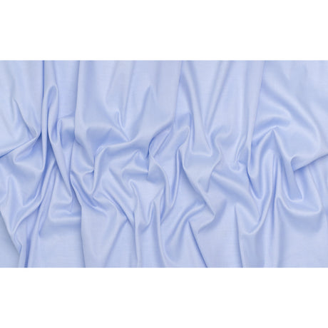 Cotton Twill Shirting - Light Blue and White Narrow Herringbone - Deadstock