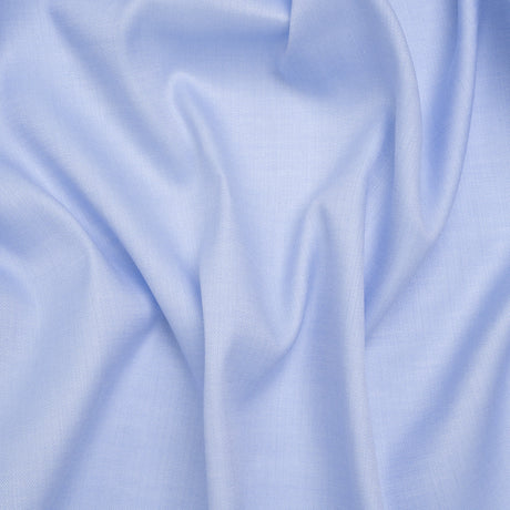 Cotton Twill Shirting - Light Blue and White Narrow Herringbone - Deadstock