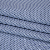 Cotton Oxford Shirting - Bright Blue and White Little Checks - Deadstock