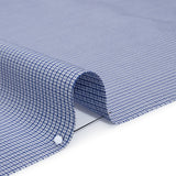 Cotton Oxford Shirting - Bright Blue and White Little Checks - Deadstock
